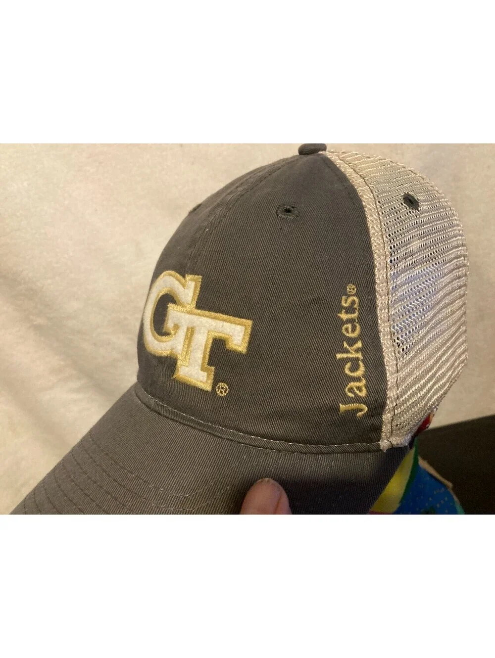 Legacy LEGACY92 Georgia Tech Yellow Jackets Trucker Hat Black Cotton Front